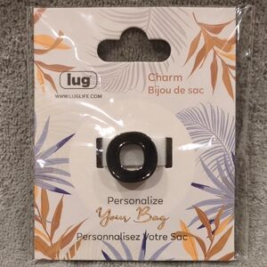 Lug Gunmetal Bag Charm "O" - NWT